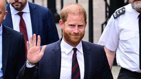 Prince Harry arrives at the Royal Courts of Justice, April 2025