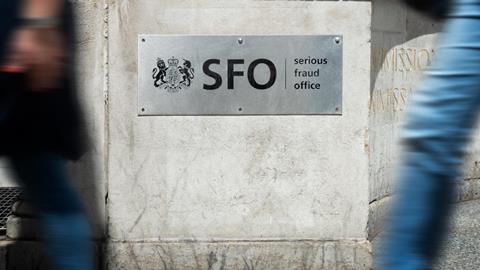 Serious Fraud Office sign on London office building