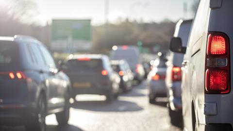 Cars in traffic