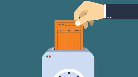 Clocking in machine
