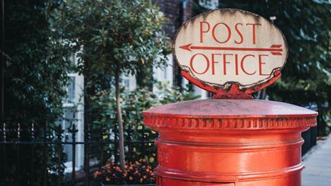 Post Office sign on top of a letterbox