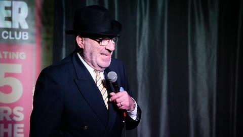 Comedian Sol Bernstein performing at the Joker Comedy Club, Southend-on-Sea, Essex