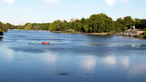 Boating on The Serpentine, Hyde Park, London 