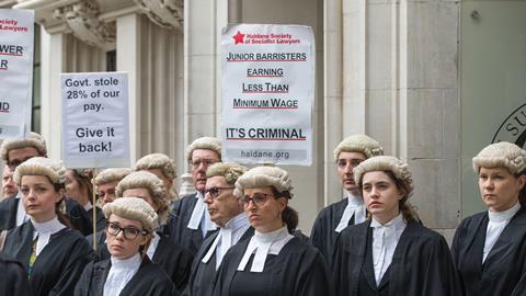London criminal barristers strike outside the Supreme Court
