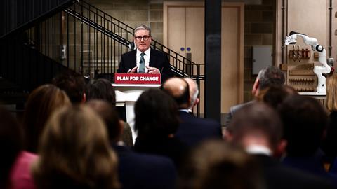 Prime minister Sir Keir Starmer speaks at University College London, as he unveils his government's AI Opportunity Action Plan