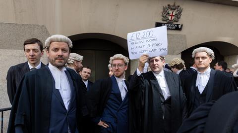 Barristers protesting in London