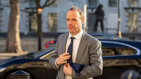 Deputy Prime Minister and Secretary of State for Justice Dominic Raab is seen outside Cabinet Office