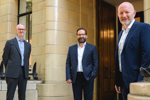 L-R - David Egan, Alastair Gunn and Duncan Jackson pictured outside the London office of Buckles