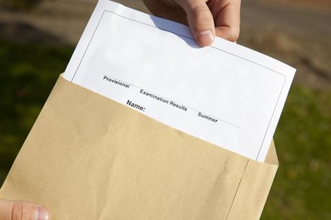 Opening exam results envelope
