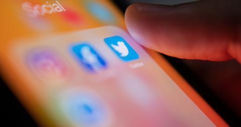 The Twitter app icon displayed on a phone