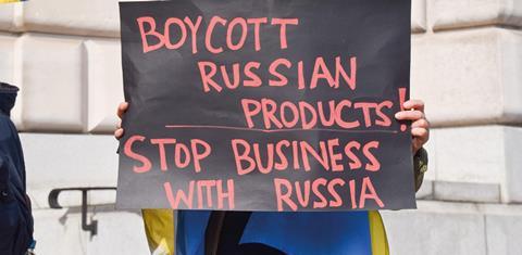 Russian protest sign