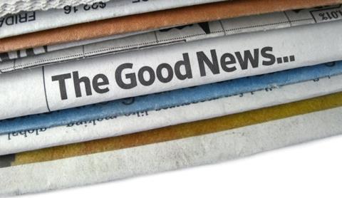 'The Good News...' newspaper headline