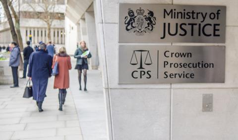 Ministry of Justice and Crown Prosecution Service building sign