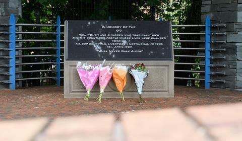 Hillsborough memorial outside the Hillsborough Stadium