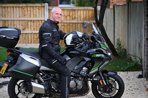 Fergus Dalgarno on his Kawasaki Versys 1000 motorbike