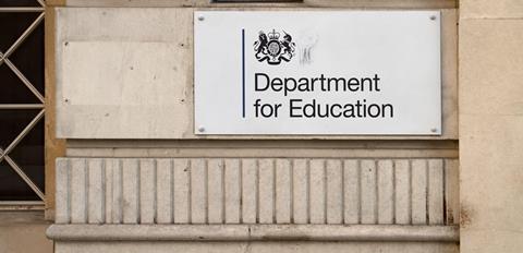 Department for Education building sign