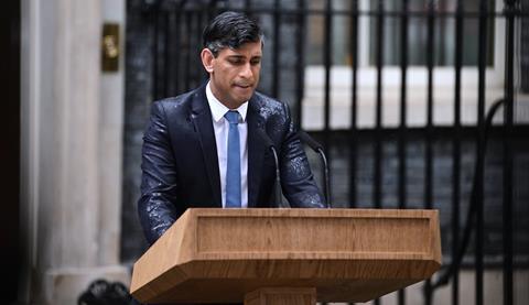 Prime minister Rishi Sunak announces a General Election in Downing Street