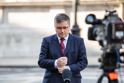MP Robert Buckland interviewed outside the BBC in London