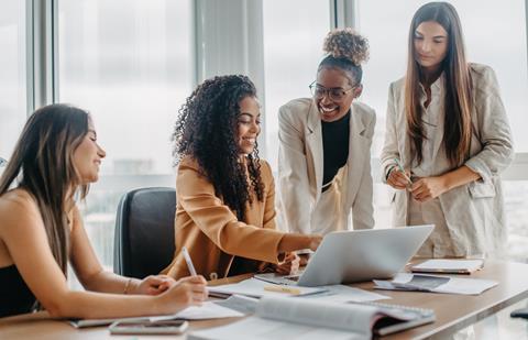 Female colleagues in a team meeting