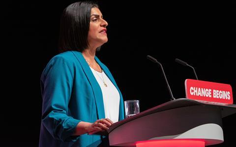 Lord chancellor Shabana Mahmood gives speech at Labour party conference, Liverpool, 2024