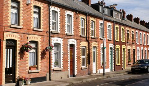 A row of red brick terraced houses