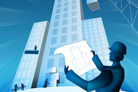 Man building plans