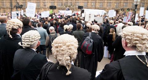 Barristers at a legal aid protest