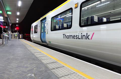Govia Thameslink Railway train at station latform