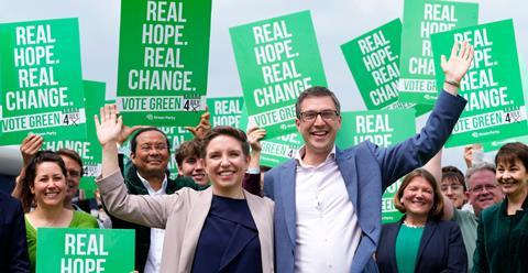 Green Party co-leaders Carla Denyer and Adrian Ramsay