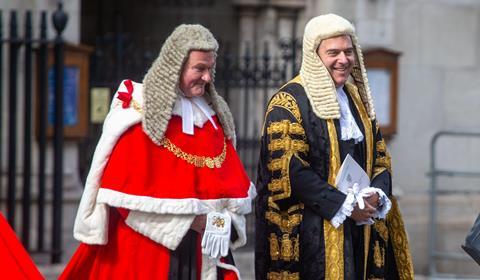 Lord Burnett and lord chancellor Brandon Lewis pictured at the opening of the legal year 2022