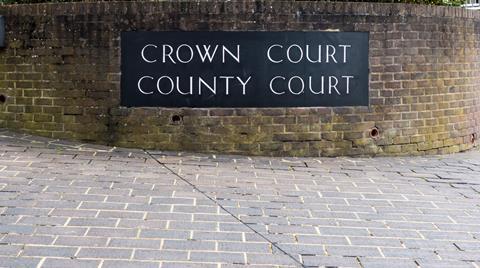 Crown and County court sign