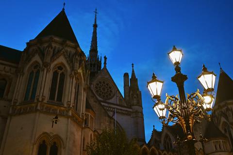 Royal Courts of Justice by night