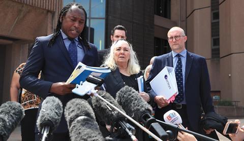 Leslie Thomas QC speaks to the media after publication of the report of a public inquiry into the death of Anthony Grainger