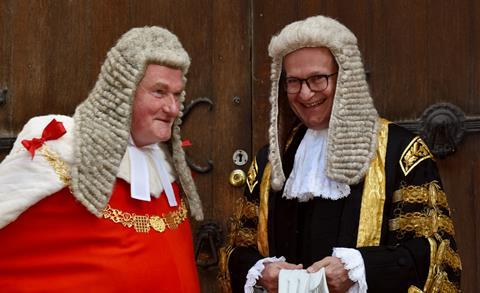 Lord chief justice and master of the rolls await the arrival of lord chancellor Alex Chalk