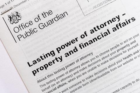 Lasting power of attorney form
