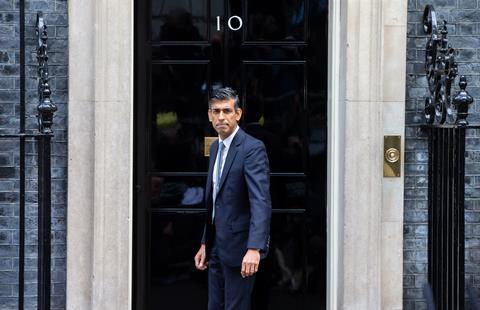 Prime minister Rishi Sunak outside 10 Downing Street