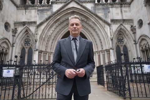 Chris Packham outside the Royal Courts of Justice, London after won his High Court libel claim