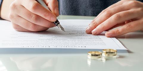 Divorce decree signing / wedding rings