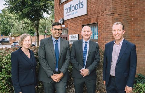 (l-r) Julia Allely (Director for Family Care), Pardeep Jassal (Director for Private Family), Stan Williets (Director for Trusts & Estates) with Dave Hodgetts (CEO of Talbots Law)