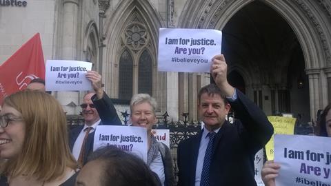 Law Society president Andrew Caplen outside the RCJ London