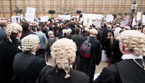 Barristers at a legal aid protest
