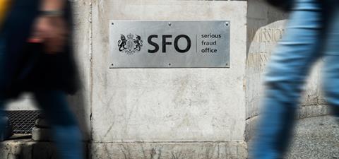 Serious Fraud Office sign on London office building