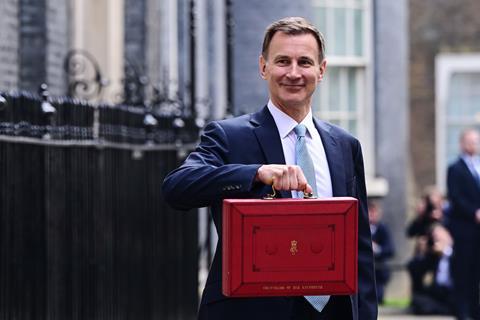 Chancellor of the Exchequer Jeremy Hunt presents the Spring Budget in Downing Street