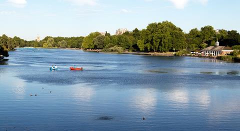 Boating on The Serpentine, Hyde Park, London 