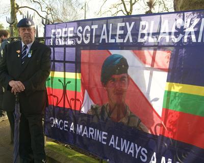 Former Royal Marine protests against jailing of Sgt Blackman