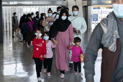Families evacuated from Kabul, Afghanistan