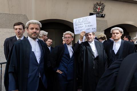 Barristers protesting in London
