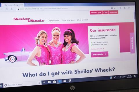A screenshot of Sheilas Wheels website homepage
