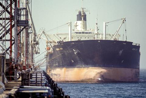 The Mina Al Ahmadi Refinery and oil exporting terminal in the Arabian Gulf