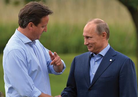 David Cameron and Vladimir Putin